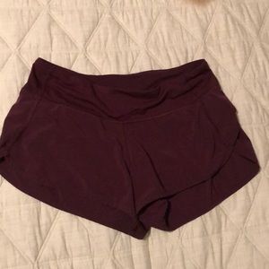 Maroon lululemon running shorts